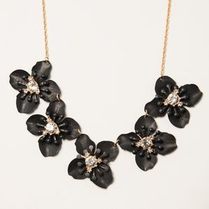 Black & Gold Flower Necklace